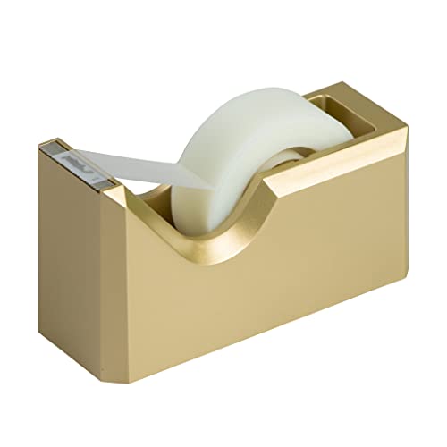 JAM PAPER Colorful Desk Tape Dispensers - Gold - Sold Individually - color: Gold, size: Pack of 1