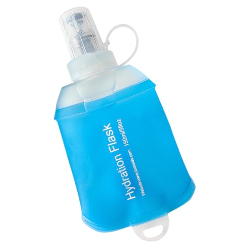 WILDREEDS 150ml Soft Flask, TPU Collapsible Soft Water Bottle for Hydration Pack, Running Vest, Folding Water Bottle for Hiking Cycling Climbing-1Pcs, Blue - color: 150ml Blue