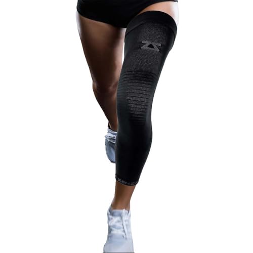 Zensah Full Length Long Leg Compression Sleeve - color: Black, size: Small