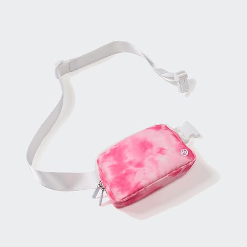 Pander Nylon Fanny Pack for Women, Two-Way Zipper Crossbody Bag - color: Cloud Pink