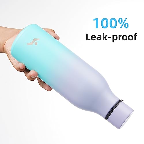 Konokyo 18 oz Insulated Stainless Steel Metal Water Bottle with Strap - color: Lavender Green, size: 18 Ounces