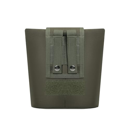 TACNEX Folding Dump Pouch for Duty/Battle/Range Belt Roll Up MOLLE Magazine Drop Pouch Drawstring Open Mag/Tool Recovery Waist Bag Utility Storage Pack for Hunting Shooting - color: Ranger Green