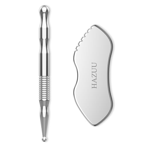 Stainless Steel Gua Sha Tool & Acupuncture Pen- Deep Tissue Massage & Pain Relief Therapy with Trigger Point - Full Body Self-Massage Acupressure Bar for Relaxation (JGS-3) - color: Jgs-3