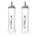WRELS Collapsible Soft Flask Water Bottle for Outdoors,Folding Collapsible Running Flask for Cycling Marathon Trail Race - color: 500ml/16.9oz-2 Pack-Blue