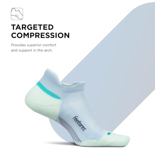 Feetures Elite Max Cushion No Show Tab Ankle Sock - color: Glacier Mist (1 Pair), size: Small