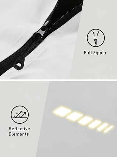 qualidyne Men's Windproof Cycling Vest, Full-Zip Sleeveless Bike Gilet - color: White, size: Small