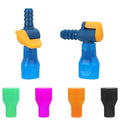 6PCS Bite Valve Replacement, Mouthpiece Replacements with 2 Shutoff Straight & Angled Hose Connector, Tube Nozzle Replacement for Hydration Bladder Backpack Water Reservoir - style: 6 Colorful Bite Valve + 2Hose Connector