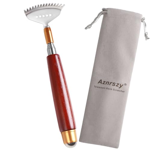 Back Scratcher for Women Men Extendable with Massage Roller - color: Dark Red
