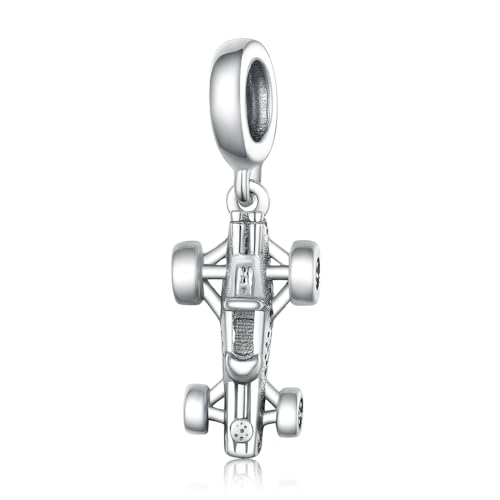 F1&Famous Race Racetrack Charm for Bracelet Necklaces, S925 Sterling Silver Charms, UK Brazil Spain Race Track Charms Jewelry Racing Souvenirs Gift - color: Car Racing Q3675
