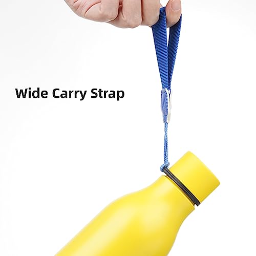 Konokyo 18 oz Insulated Stainless Steel Metal Water Bottle with Strap - color: Yellow, size: 18 Ounces