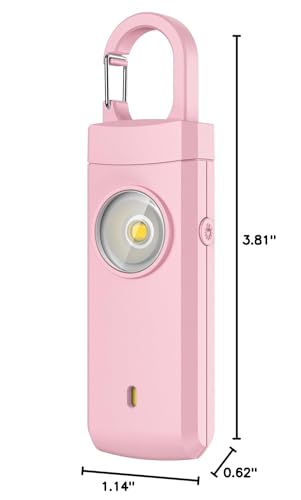 Rechargeable Personal Alarm for Women - Christmas Birthday Gifts for Women, Daughter, College Student, Teen Girl, Elders, Kids, Siren Alarm, USB Charging, Pink - color: Pink
