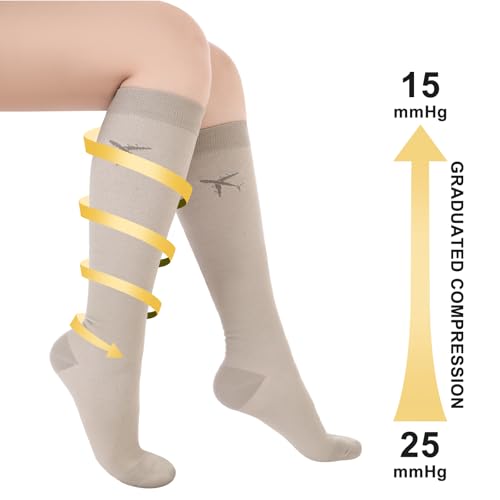 Skicuff 2 Pairs Travel Compression Socks for Men and Women - color: Classic