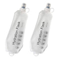 CLINTT 500ml Soft Flask, Foldable Running Water Bottle, TPU Folding Soft Water Flask, BPA-Free Collapsible Flask for Hydration Pack Running Vest, Cycling, Climbing, Hiking - 2Pcs, White - color: 2pcs,500ml white