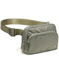 Pander Nylon Crossbody Belt Bag with Excess Strap Keepers, 6-Pocket Adjustable Sling Fanny Pack for Travel and Everyday Carry, Grey Sage - color: Grey Sage