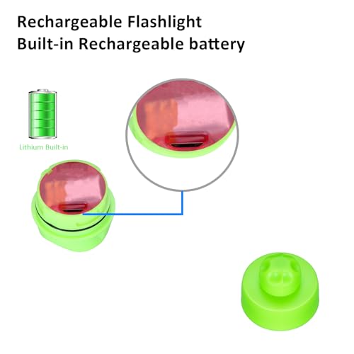 RAHAN Rechargeable Flashlights Compatible with Croc,2 PCs Flashlights Attachment for Shoe, LED Clogs Light with 3 Light Modes for Dog Walking, Camping, Running, Suitable for Adults Kids, Green - color: Green