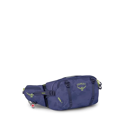 Osprey Seral Biking Waist Pack with Hydraulics Reservoir for Men & Women, Hydration Belt with Water Bladder - color: Botswana Purple Dust Print, style: 7l
