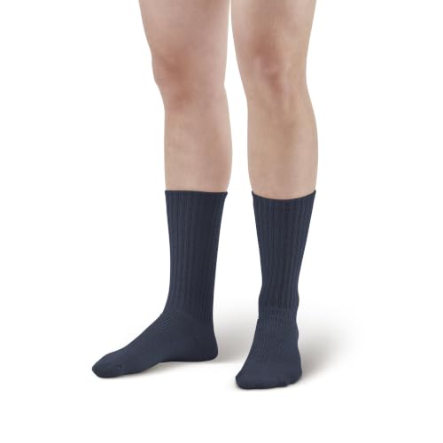 Ames Walker AW Style 195 E-Z Walker Sport 8-15 mmHg Mild Compression Crew Socks - color: White, size: X-Large