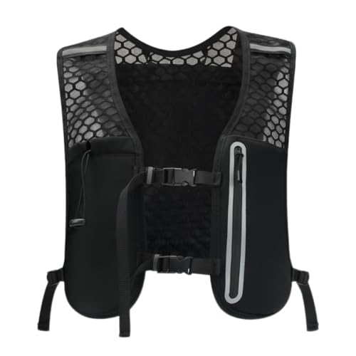 Running Vest for Women Men Hydration Backpack with 500ml Soft Flask Lightweight Water Pack - color: Black Vest Only