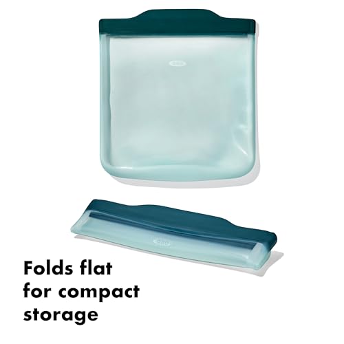 OXO Good Grips Silicone Reusable Bag - Sandwich Bag (28 oz), Lagoon - color: Lagoon, size: Sandwich (28 oz)
