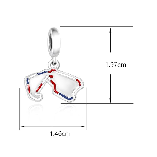 F1&Famous Race Racetrack Charm for Bracelet Necklaces, S925 Sterling Silver Charms, UK Brazil Spain Race Track Charms Jewelry Racing Souvenirs Gift - color: Race Racetrack Q4092