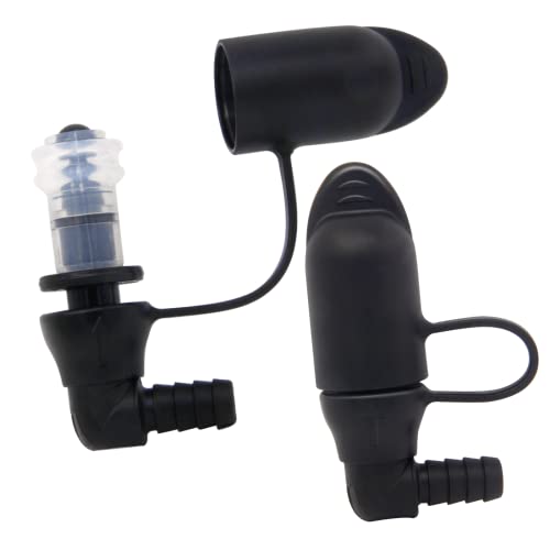 Hydration Bags Bite Valve Mouthpiece Replacement Bite Valve Replacement - style: 2 Pack 90 degree black