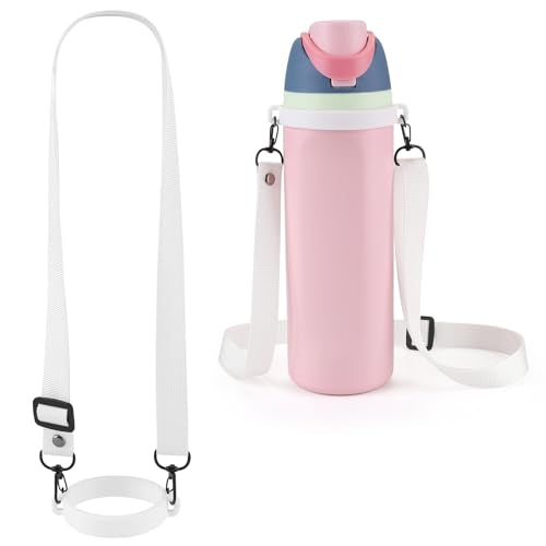 Accmor Water Bottle Strap Compatible with Owala Freesip Sway 30 oz 40 oz and Owala Freesip 24 oz 32 oz 40 oz, Adjustable Portable Water Bottle Handle Strap for Owala - color: white