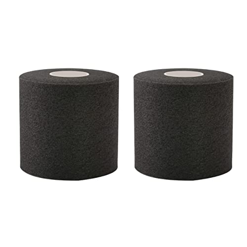 OBTANIM 2 Rolls Foam Underwrap Bandage Pre-Wrap Sports Tape for Athletic Elbow Knees Ankles, Latex Free (Black) - color: Black