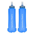 TRIWONDER TPU Collapsible Flask BPA-Free Soft Folding Water Bottles for Hydration Pack - Ideal for Running Hiking Cycling Climbing (500ml/16.9oz - Blue - Pack of 2) - color: 500ml/16.9oz - Y - Blue - Pack of 2