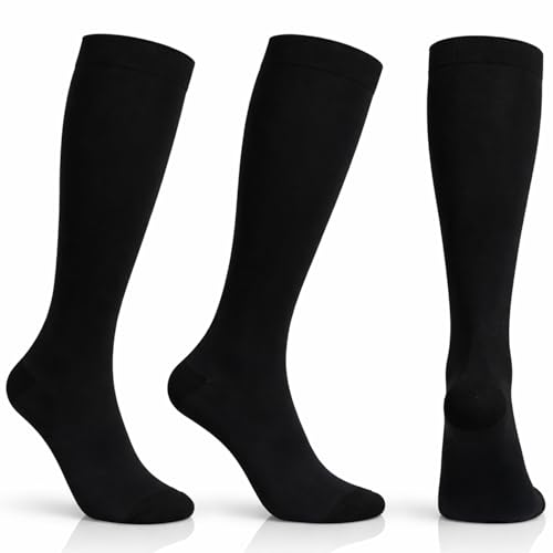 Diamond Star 6 Pairs Compression Socks for Men & Women, Knee High Socks - color: 6 Pairs Black