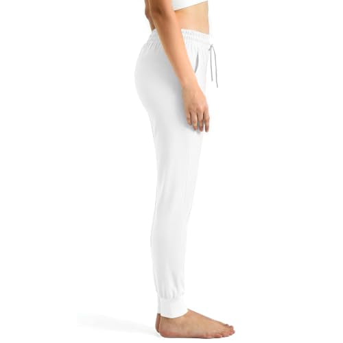 Ipletix Joggers for Women with Pockets Yoga Lounge Sweat Pants - color: White, size: Medium