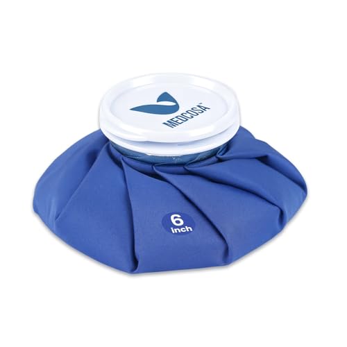 Medcosa 6" (15.2cm) Ice Bag Reusable - Refillable Ice Pack - Watertight Bag to Hold Cubes - Stay Cool & Dry - Comfortable Soft Fabric - Secure Spill Proof Closure - style: Ice Bag - 6 Inches