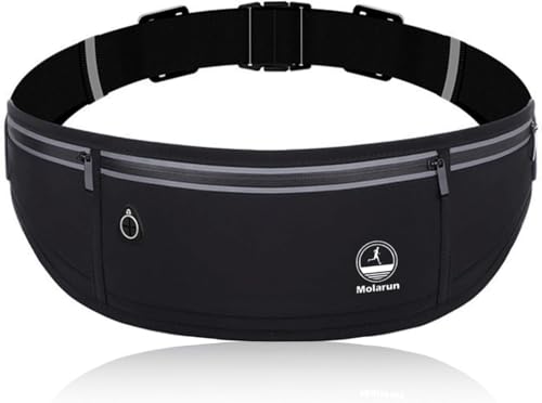 Slim Running Belt Phone Holder Fanny Packs for Women Men - Black - color: T Black
