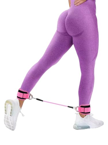 Ankle Resistance Bands with Cuffs, Elastic Resistance Band Set with Storage Bag Glutes Workout Equipment, Leg Butt Training Exercise Equipment for Kickbacks Hip