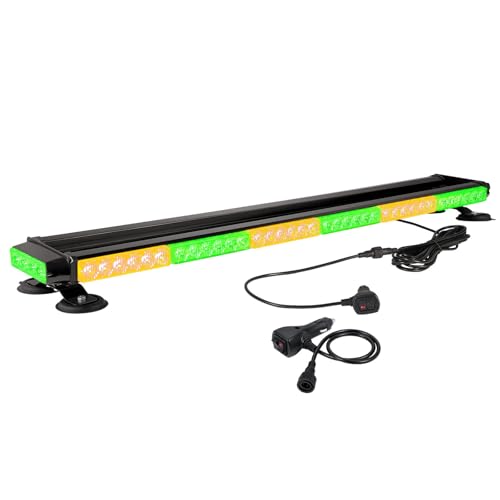 WOWTOU Rooftop Strong Magnetic LED Amber Green Emergency Strobe Light Bar - color: Amber / Green