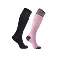 ja vie 76% Merino Wool Graduated Compression Socks for Women & Men (15-20mmHg) - color: 2 Pairs: 1 Pure Black+ 1 Pink, size: Small