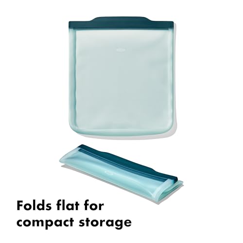 OXO Good Grips Silicone Reusable Bag - Gallon Bag (128 oz), Lagoon - color: Lagoon, size: Gallon (128 oz)