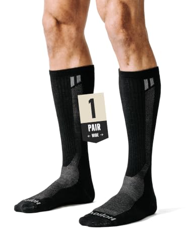 HOLLOW Alpaca Compression Socks for Women & Men, 15-20 mmHg, Made in USA - color: Black, size: Large