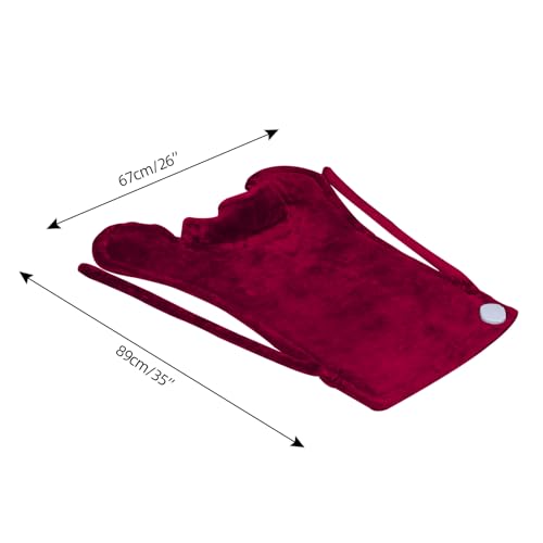 26" x 35" Flannel Neck&Shoulder&Back Heating Pad with 12 Temperature Settings&Countdown Timer, Pain Relief for Back/Neck/Shoulders/Menstrual Pain(Red) - color: 03-red