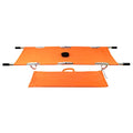 LINE2design Medical Emergency Folding Portable Stretcher with Heavy Duty Handles, Carrying Case and Straps - EMT Backboard Ambulance Folding Stretcher, Secure Patient Transport Mover - Orange