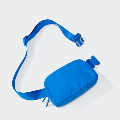 Pander Nylon Fanny Pack for Women, Two-Way Zipper Crossbody Bag - color: Capri Blue