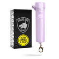 Packin' Heat 0.28 oz Compact Pepper Spray for Self Defense, Small Keychain Pepper Spray for Women, 12 ft Range, 1.44% Major Capsaicinoids, UV Dye, Push-Button Safety Cap, Snap Clip - color: Lavender