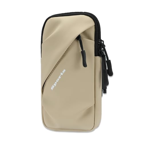 Cell Phone Armband Wrist Bag, Universal Fit, Water Resistant, Breathable, Phone Holder for Running Cycling Climbing Hiking Gym,Fits the Arm, Firm and Does Not Slide (Khaki) - color: Khaki