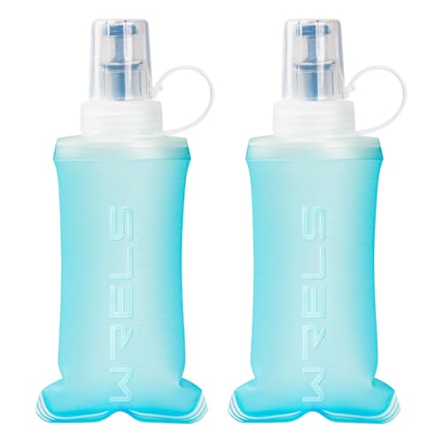 WRELS TPU Collapsible Soft Flask,Lightweight PBA Free Folding Running Water Bottles,Leakproof Durable Hydration Flask for Outdoors (150ml/5.07oz-2 Packs-Light Blue) - color: 150ml/5.07oz-2 Packs-Light Blue