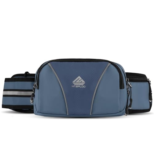 Fanny Pack for Men Women Waist Bag with Water Bottle Holder for Hiking, Travel,Dog Walking, Workout (Dark Blue) - color: Dark Blue
