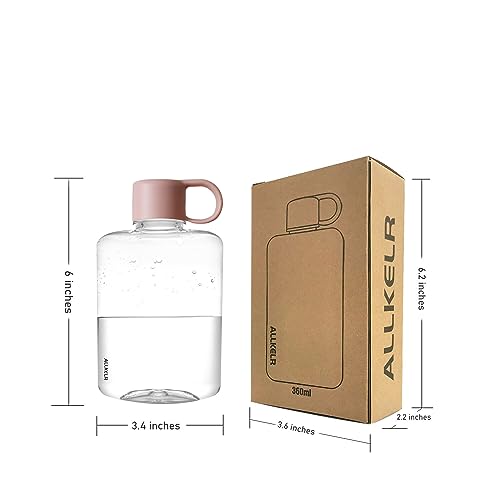 Portable Flat Water Bottle, 12.2 oz, Pink - color: Pink, size: 12.2 Ounces