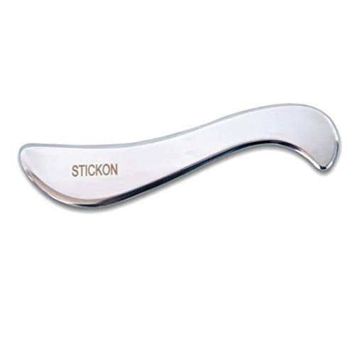 STICKON Stainless Steel Gua Sha Scraping Massage Tool IASTM Tools Great Soft Tissue Mobilization Tool (D Shape) - style: D Shape