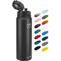 Fanhaw 32oz Stainless Steel Water Bottle with Chug Lid, Black - color: Black, style: 32 Ounces
