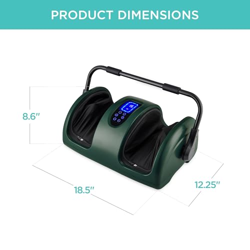Best Choice Products Shiatsu Foot Massager with Heat for Plantar Fasciitis & Neuropathy, Kneading Foot & Calf Massager with Remote, 360° Adjustable Handle, Rolling & Compression Massage - Green - color: Green