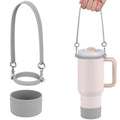Accmor Water Bottle Handle, Silicone Water Bottle Sling, Water Bottle Carrier Holder with Strap and Boot Compatible with Stanley Cup Accessories - color: gray