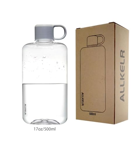 Portable Flat Water Bottle, 16.9 oz, Gray - color: Gray, size: 16.9 Ounces